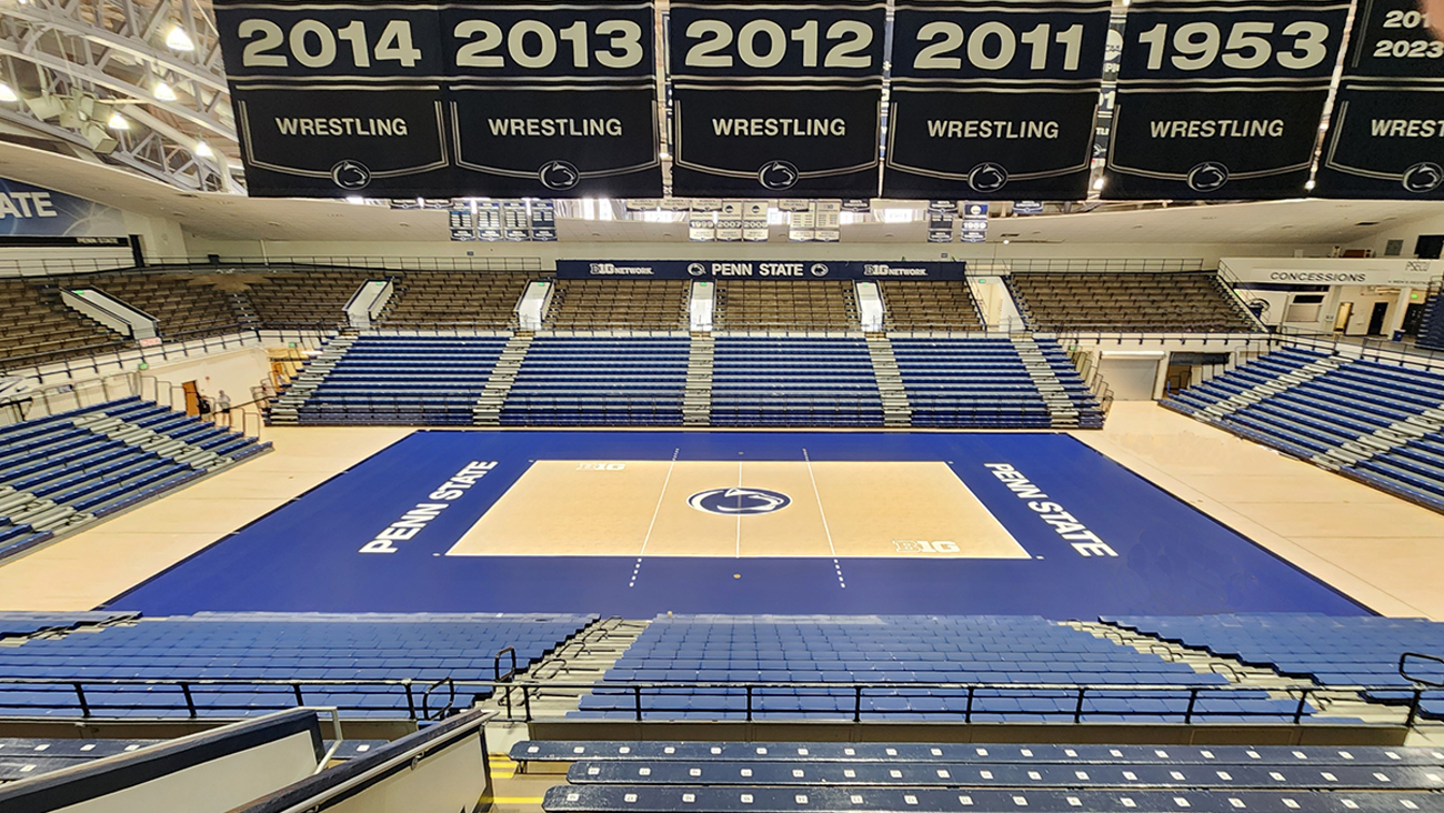 Nittany Lions Volleyball Teams Get Portable Flooring in Rec Hall